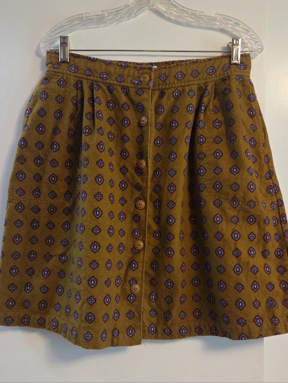 WOOLRICH Vintage Button Front Mini Skirt Size 8